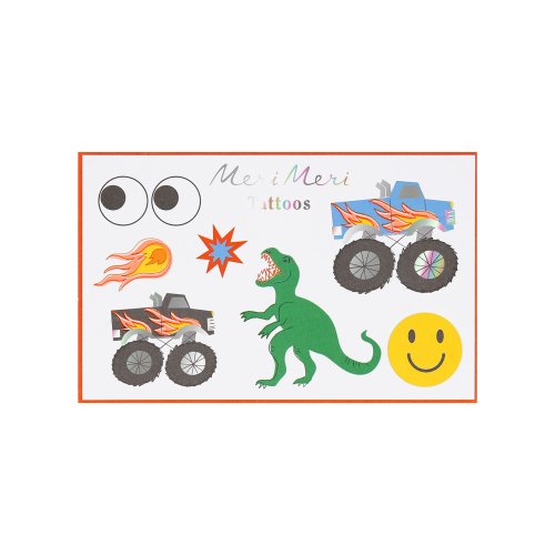 Truck and Car Themed Temporary Tattoo