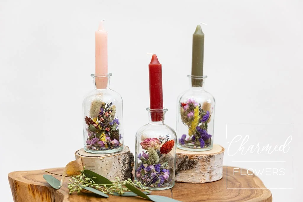 Dried Flower Candle Holders