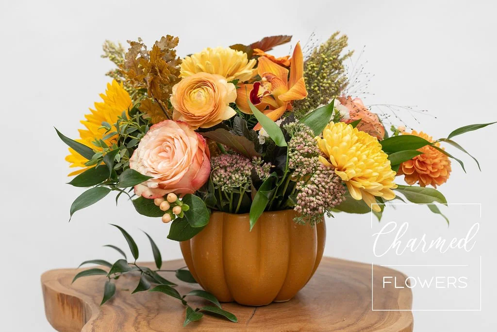 pumpkin flower arrangement