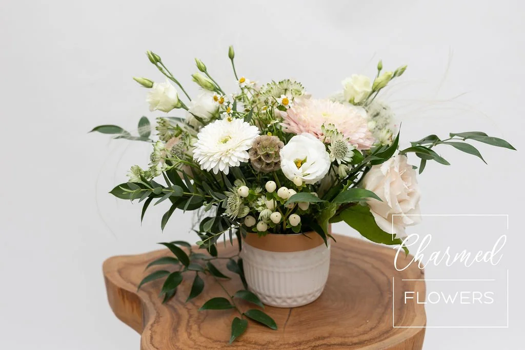 beige and white flowers