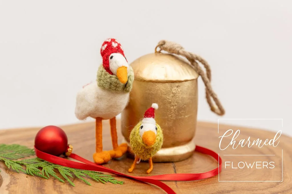 Mother & Baby Goose Ornament Set