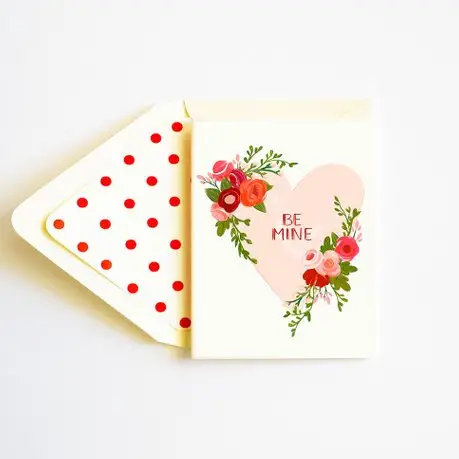 Be mine Valentines day card -  pink heart