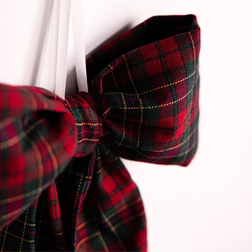 Red and Green Plaid Large Decrative Bows. Holiday/Christmas Decor.webp