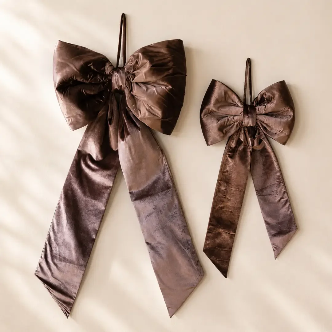Brown Large Decrative Bows. Holiday/Christmas Decor.webp