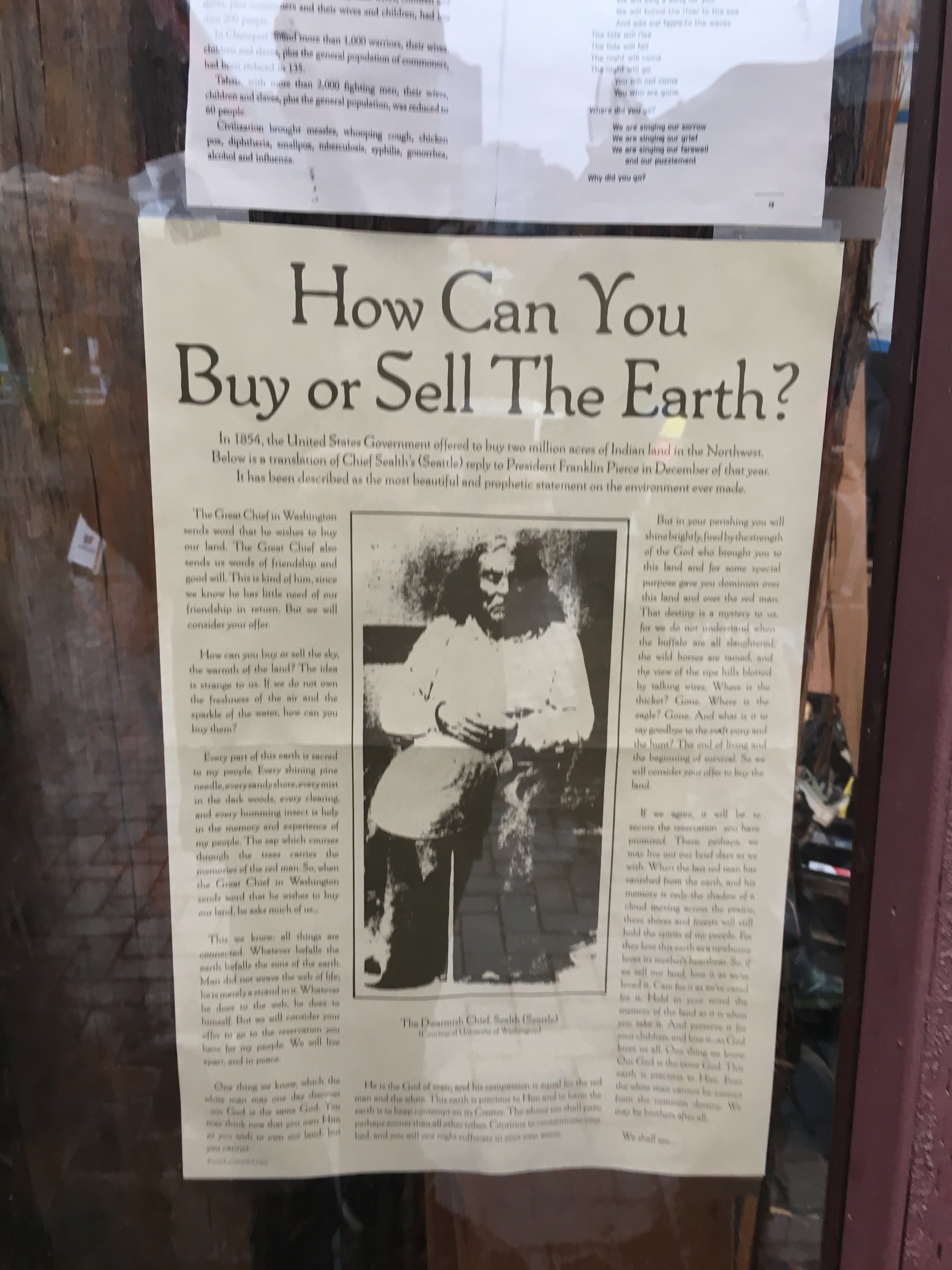 Let's start each school day with an acknowledgment of the Indigenous people's land we occupy