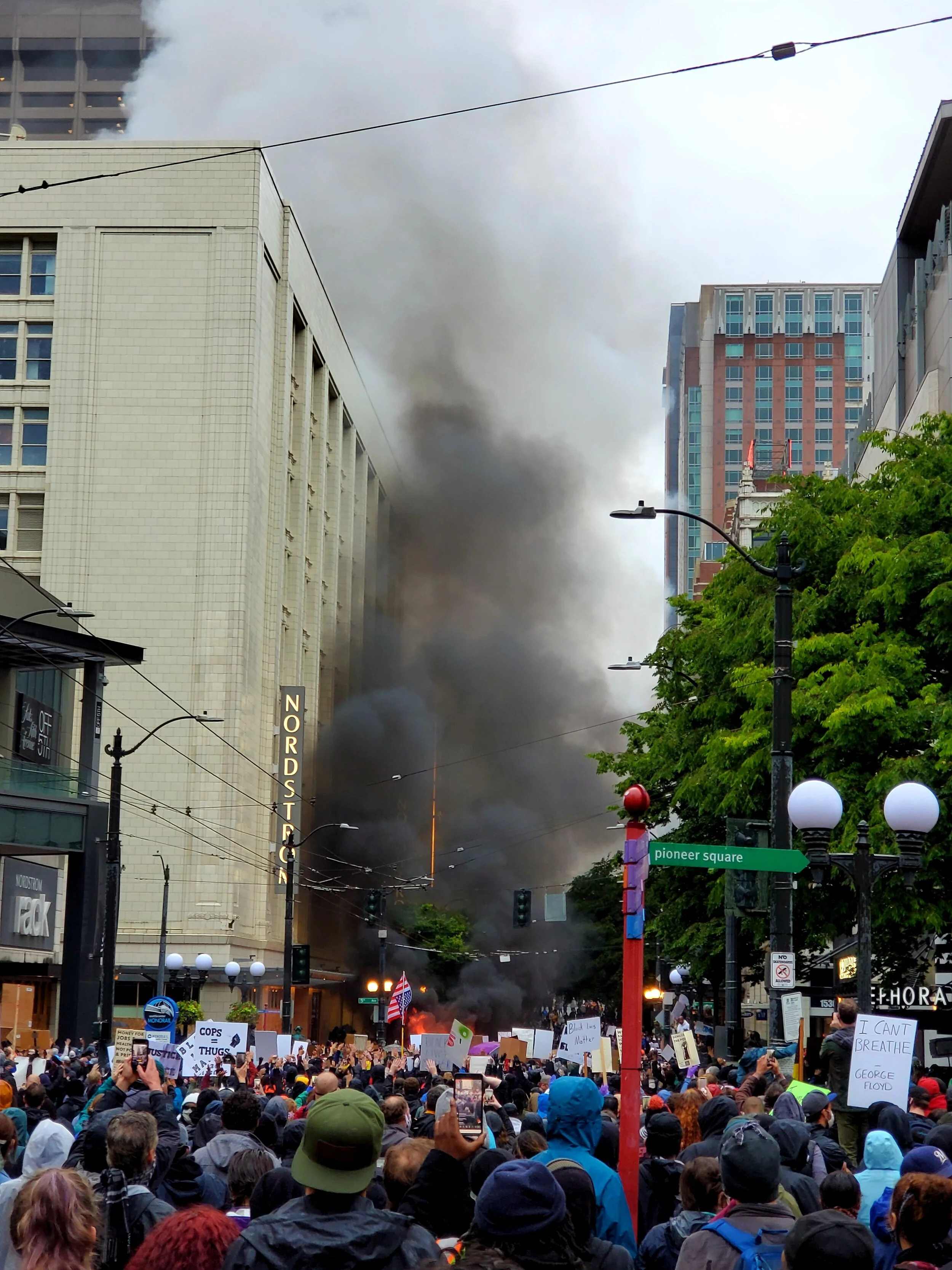 Pioneer Square in Seattle on May 30, 2019. Photo by Matt Halvorson.