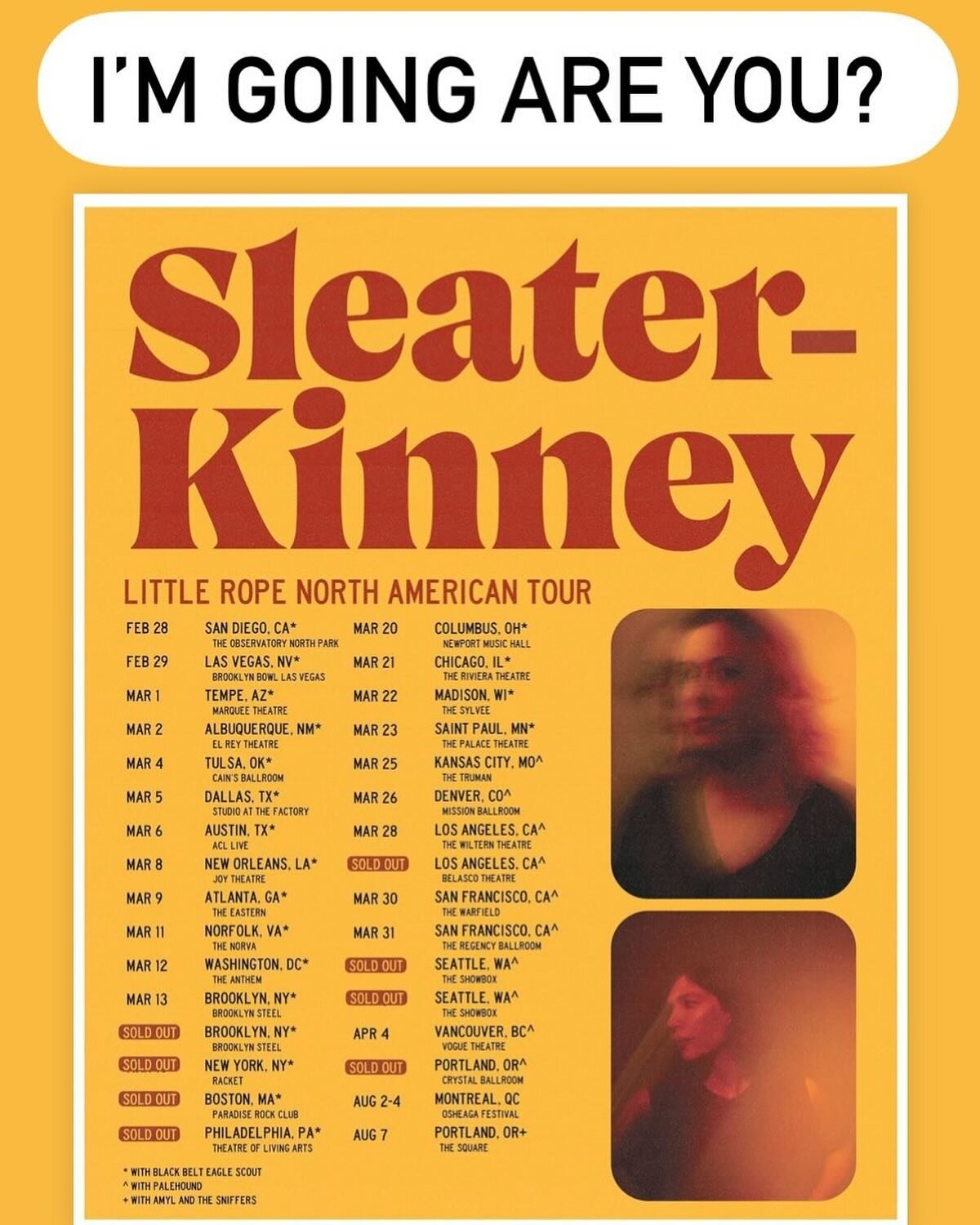 Go support Resident Fans, you won&rsquo;t be disappointed I promise!  @sleater_kinney tomorrow night 3/5