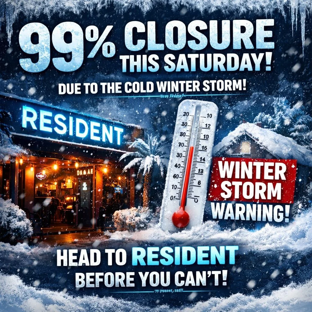 Looks like winter is trying to shut us down ❄️
There&rsquo;s a 99% chance we&rsquo;ll be closed Saturday due to the storm&hellip;

So come grab tacos, tequila, and good vibes before it hits 🌮🍹✨

Open tonight at Resident.

#ResidentTaqueria #LakeHig