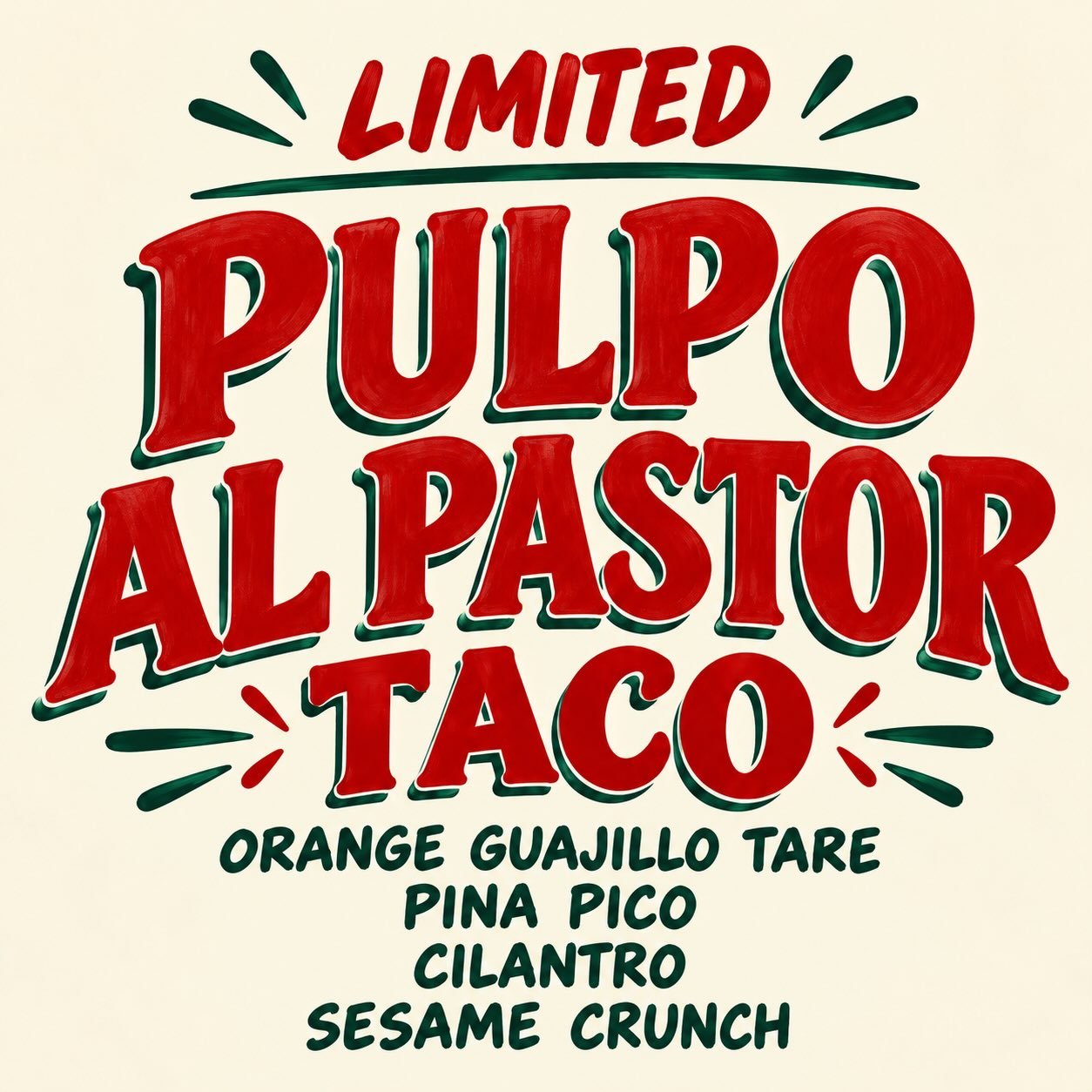 🌮 LIMITED TACO ALERT!

A little Mexico meets Japan, Resident style!

Introducing our Pulpo al Pastor Taco &mdash; tender octopus with an al pastor twist, glazed in a vibrant orange guajillo tare, topped with fresh pi&ntilde;a pico, cilantro, and ses