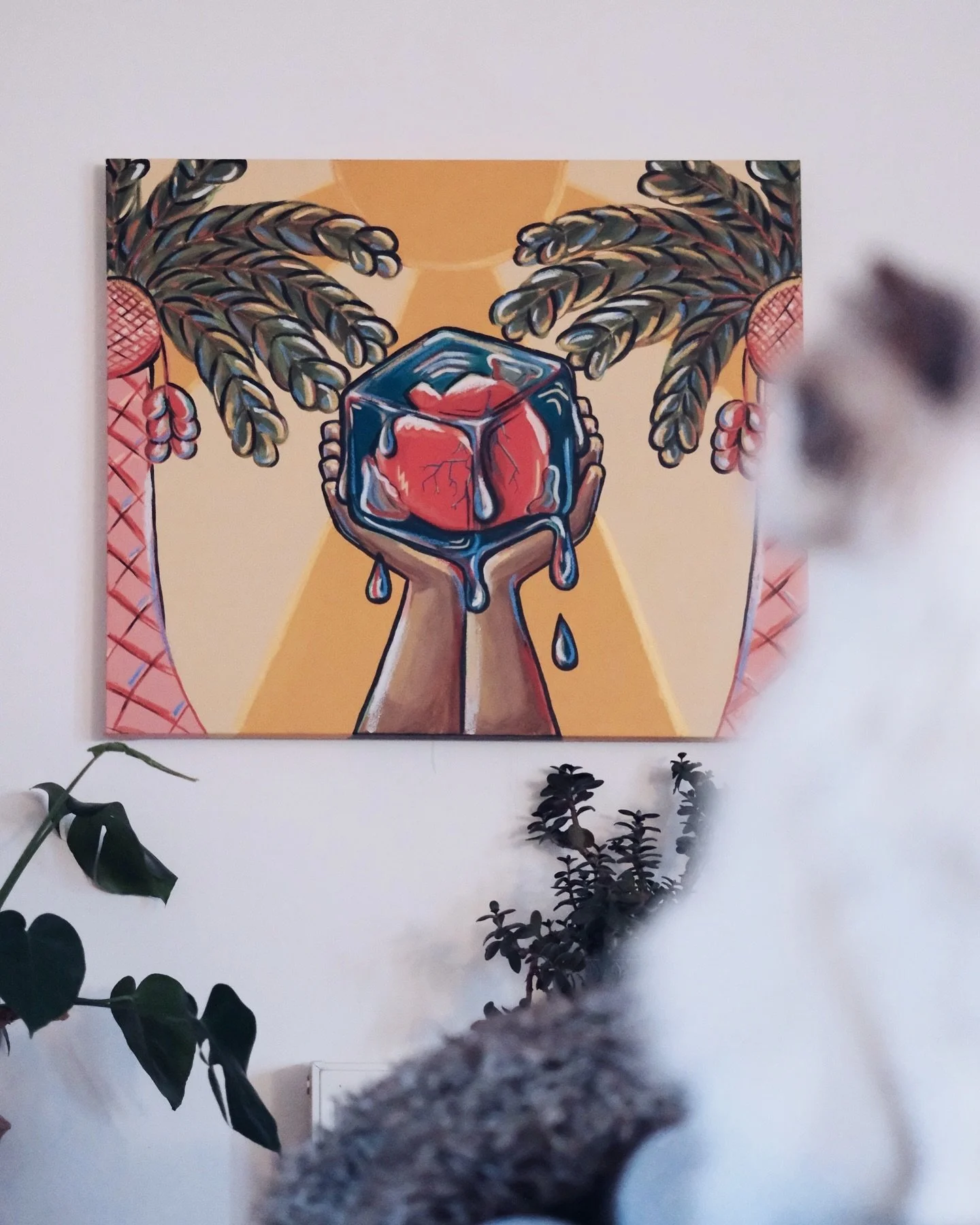 •VA A SALIR EL SOL• 🎨 
I created the sketch to this piece whilst visiting my home town in Spain a year ago. It reflects on my journey back to my roots in Spain, where self-love and gentle care allow me to bring warmth to a heart that is n