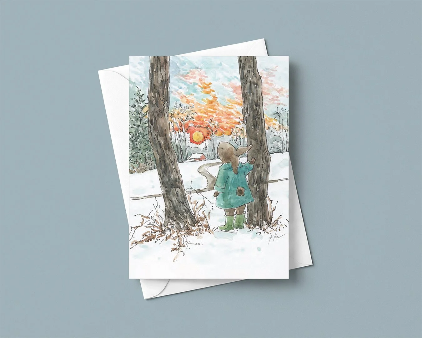 Winter Sunset - Note Card