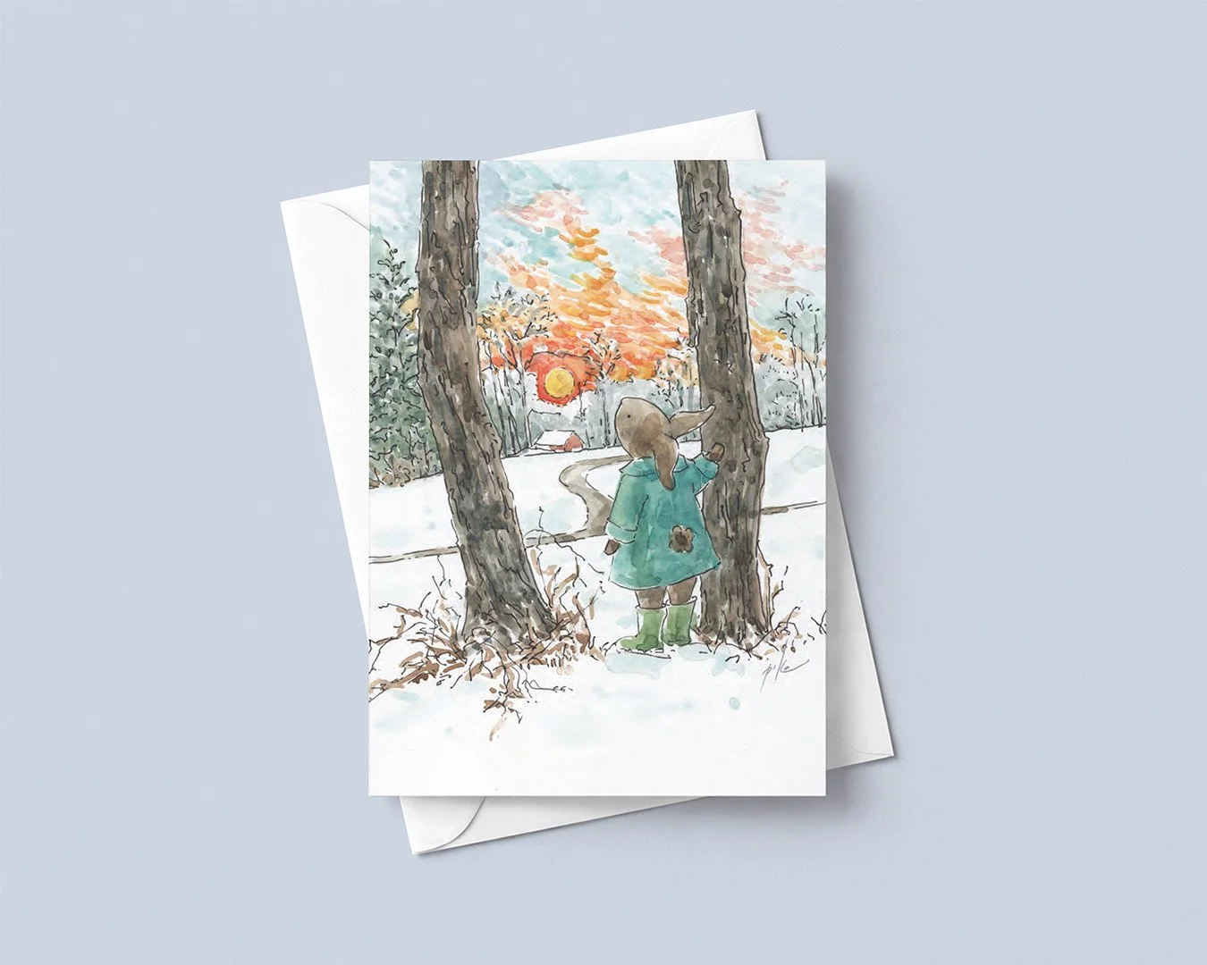 Winter Sunset - Note Card