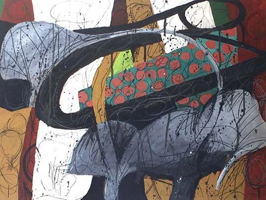 Number 1, 1992, 30 x 22,, casein on Arches  watercolor paper, $250, J Shay.jpg