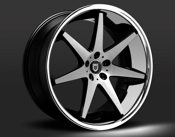 R-SEVENTEEN SS - MACHINE FACE/BLACK ACCENTS WITH STAINLESS STEEL CHROME LIP.
