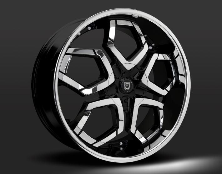HYDRA SS - MACHINE FACE/BLACK ACCENTS WITH STAINLESS STEEL CHROME LIP.