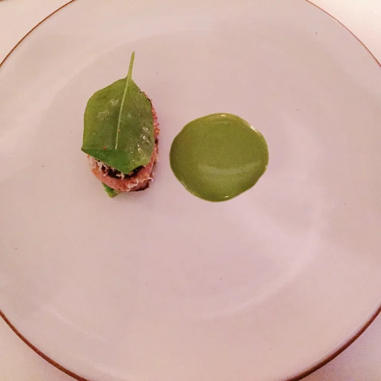 Foie Gras seared with Sorrel and fava beans 