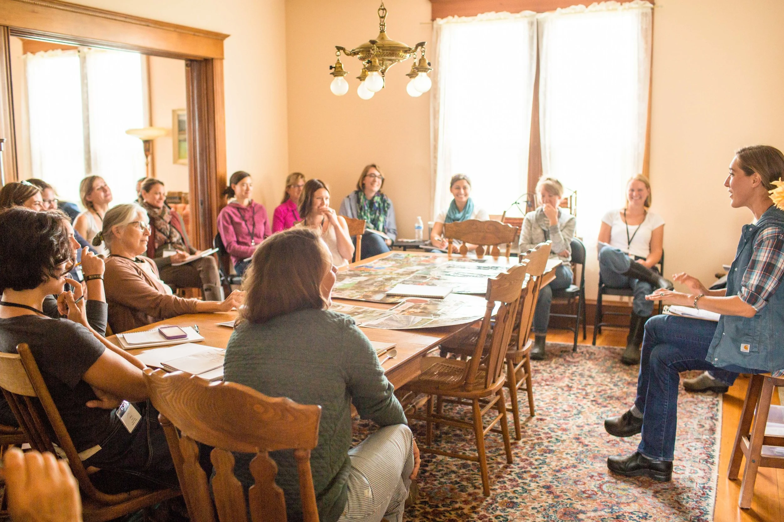 Seated at the far right is Erin Benzakein, leading the discussion Photo Credit Chris Benzakein