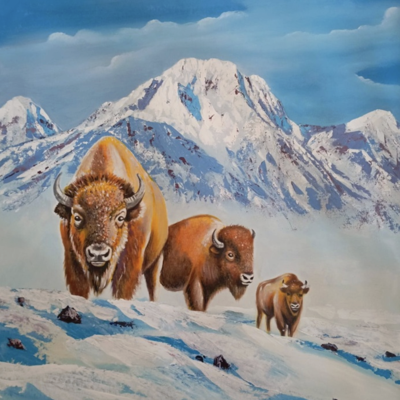 Santosh Rasaily - Bison in Snow.png