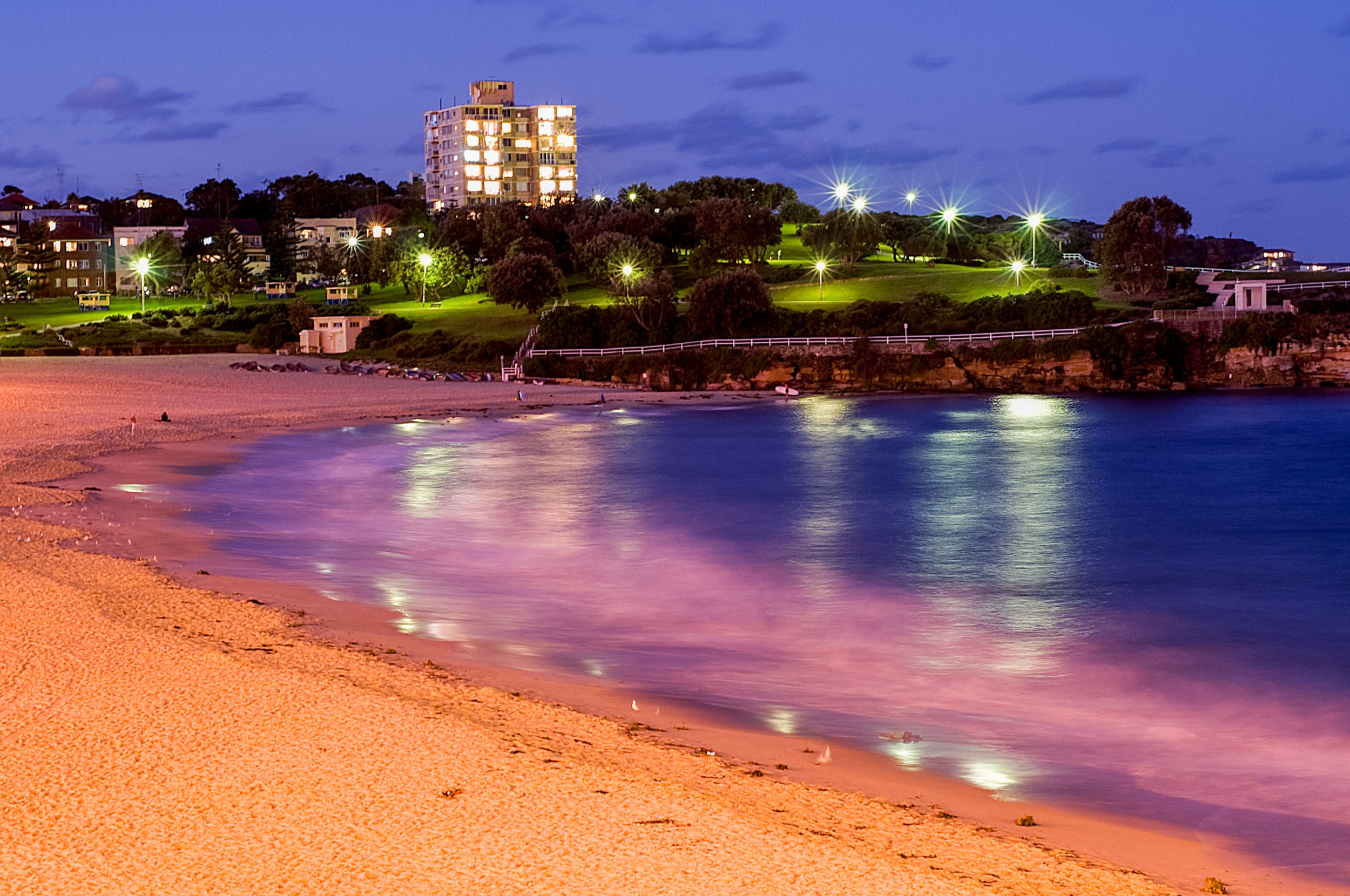 Coogee Beach, Sydney, Australia at night