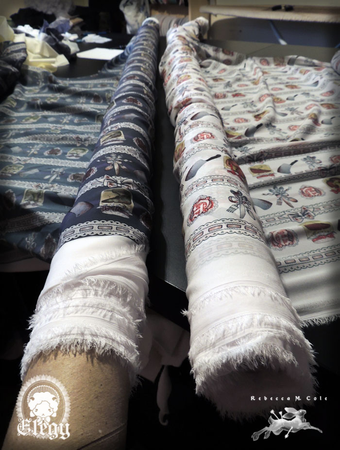^It's a great feeling when the rolls get down this much :D For comparison: I believe I posted huge rolls of the fabric when it first came in.