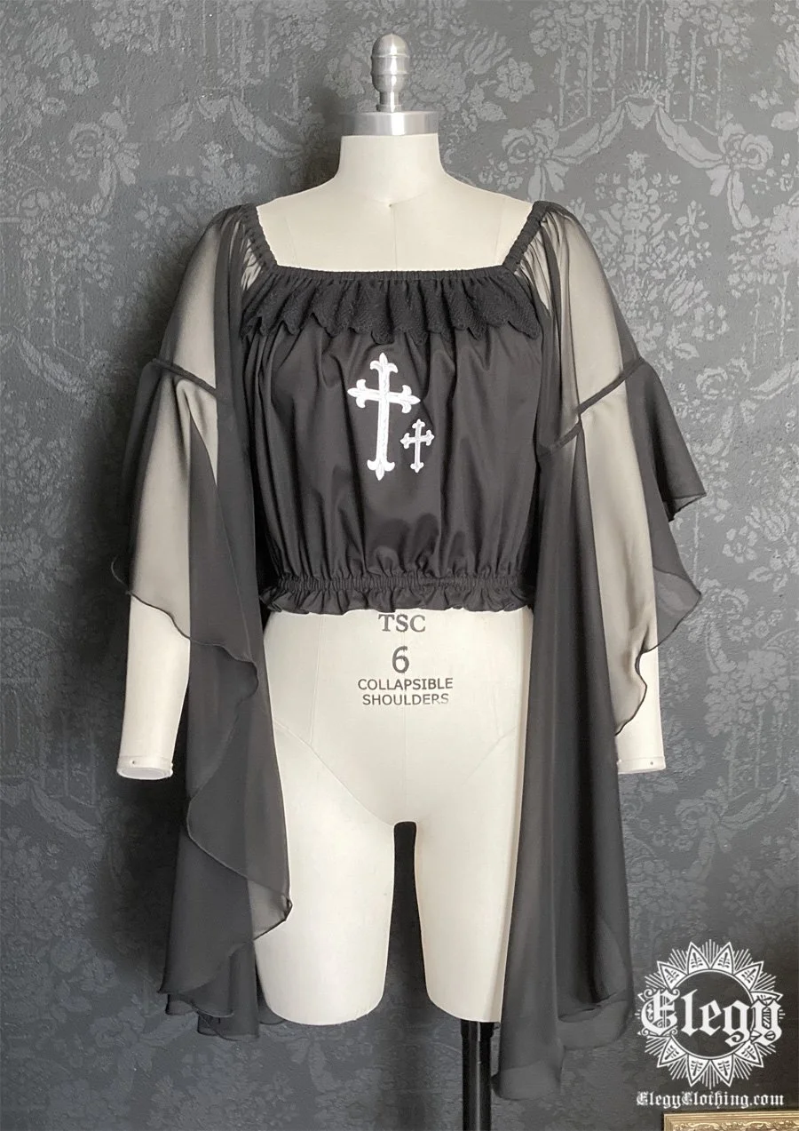 Double Cross'd V2 Blouse, black