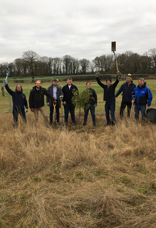 Corporate tree planting with DHL Aviation Ltd to start the creation of our orchard 