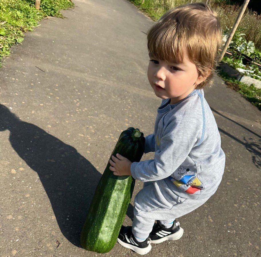 child with marrow in meon vale allotment.jpg