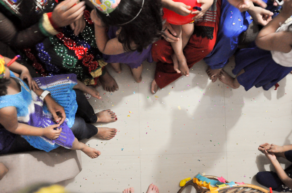 A group of ladies at a party I attended in India.
