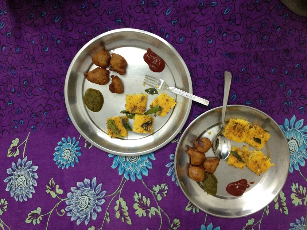 Just one of many amazing snacks individually made for me by a dear friend in India.