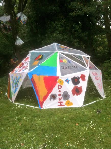The outcome of a participatory arts project working with NE Autism, the structure is a geodesic dome built and decorated by the students of Thornhill Park school in Sunderland