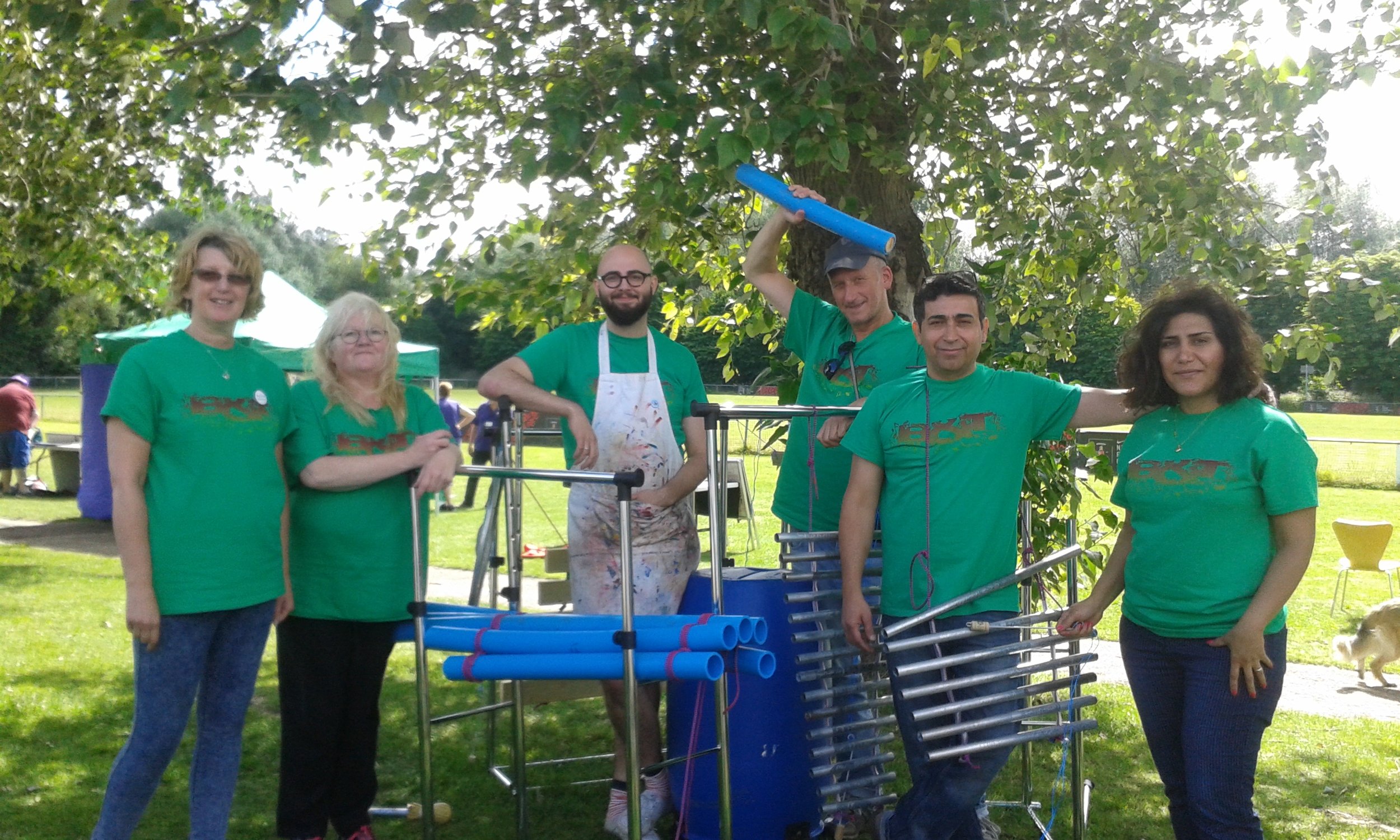 The Bensham & Teams art group with our sound sculpture