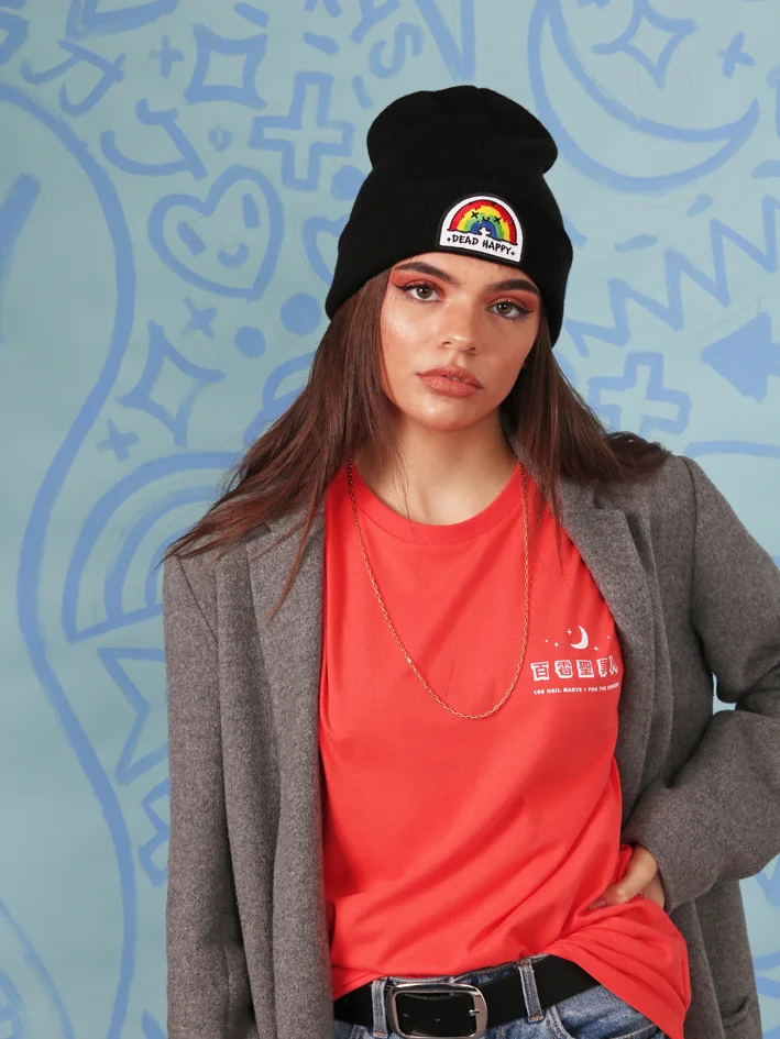 DH Black Beanie Womens Front.jpg