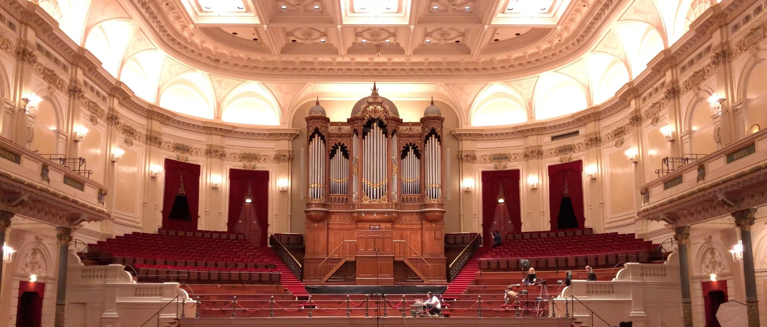 Recording the big pipe-organ with Leo van Doeselaar in de Grote Zaal at the Royal Concertgebouw Amsterdam