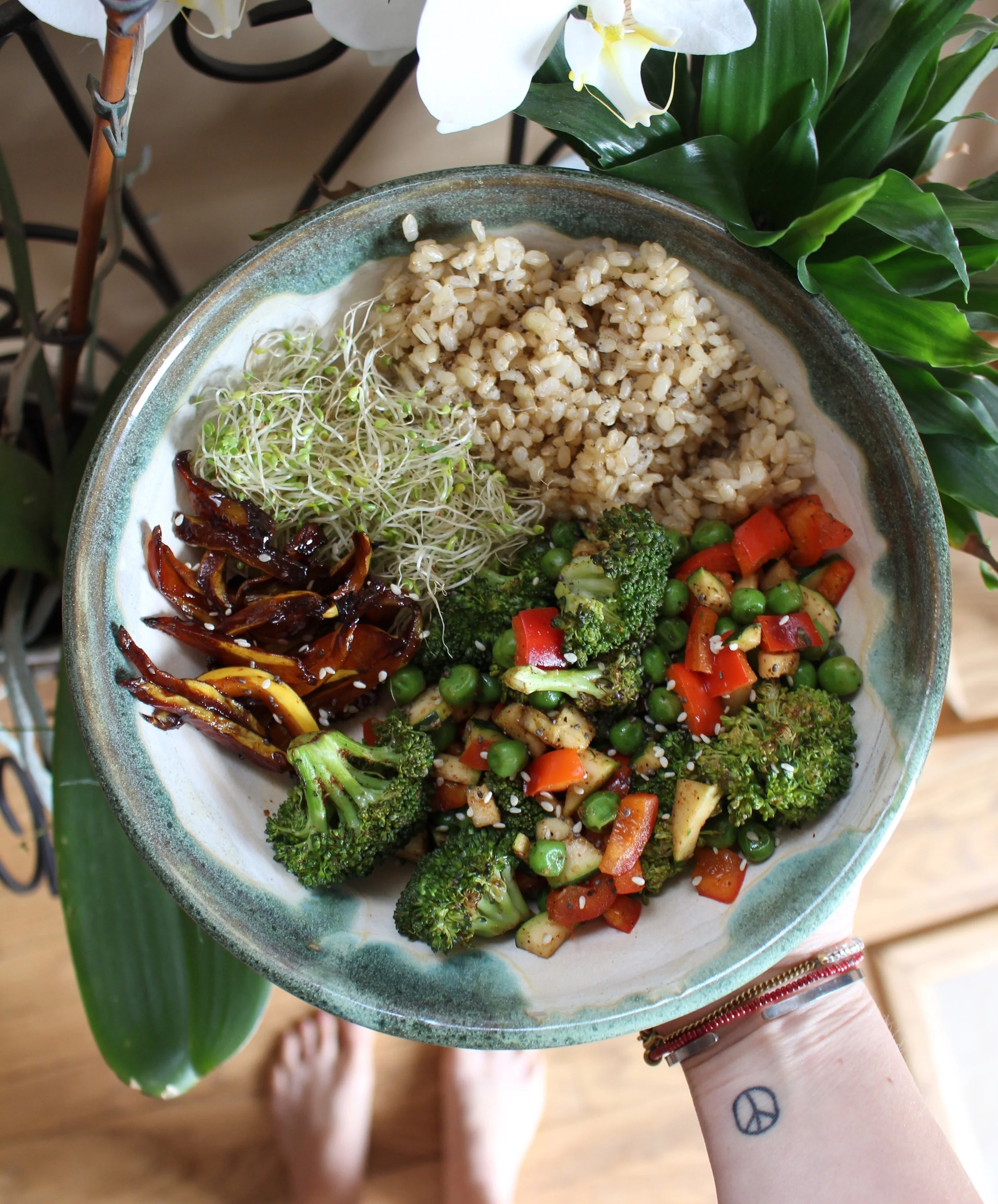 Roasted Veggie and BBQ Jackfruit Macro Bowl