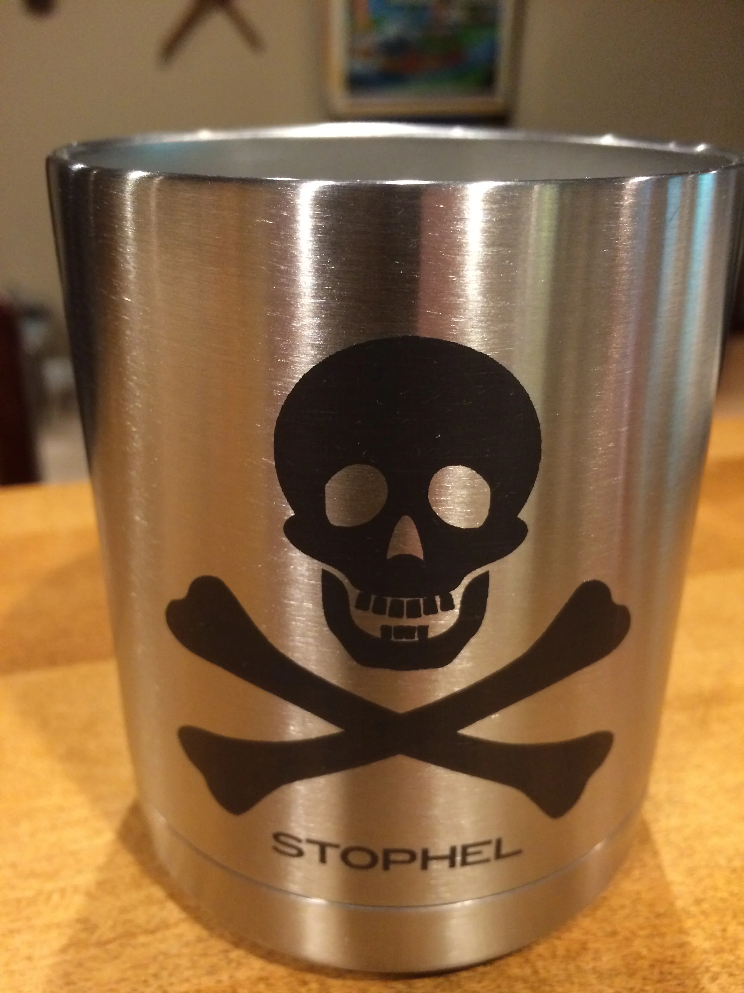 Stainless steel  powder coated tumbler engraving
