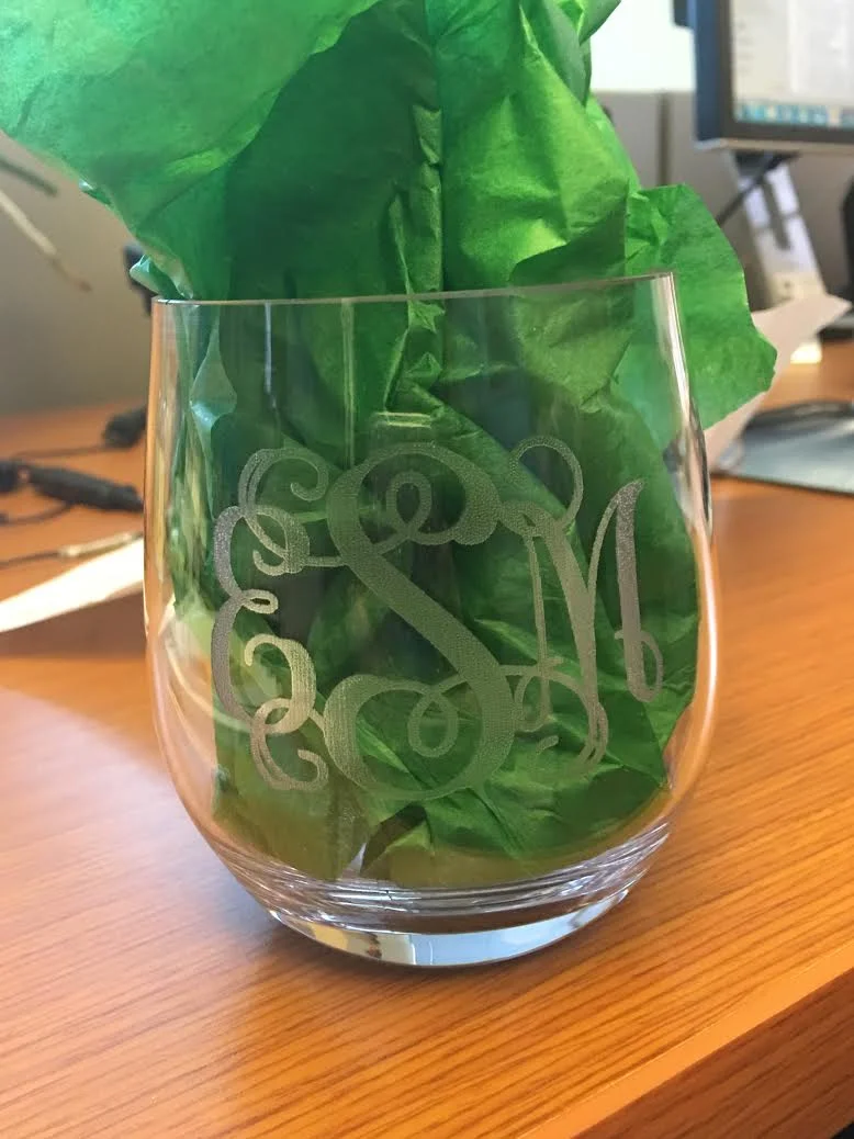 Laser Engraved Acrylic Stemless Wine Glass