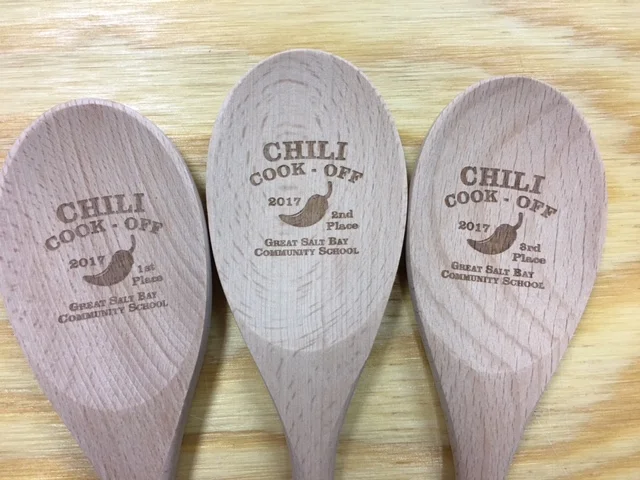 laser engraved wooden spoon