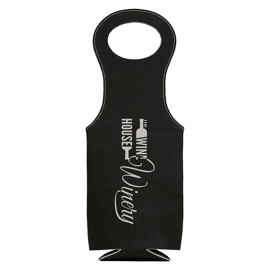 Leatherette Wine Bag Black/Silver