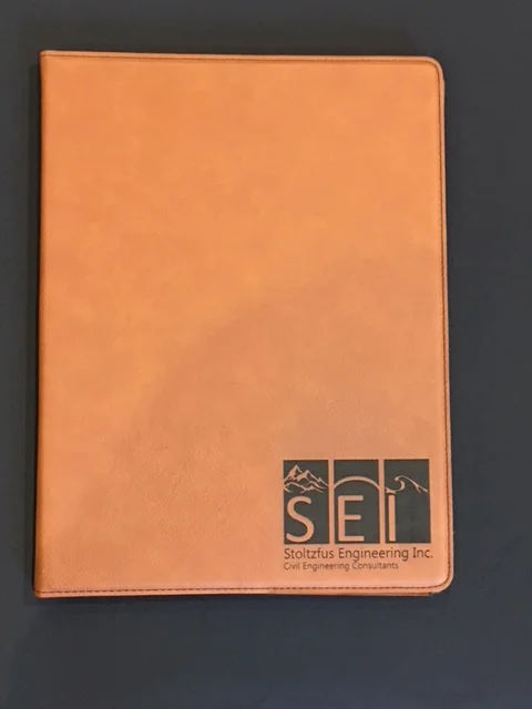 Personalized laser engraved Leatherette Portfolio
