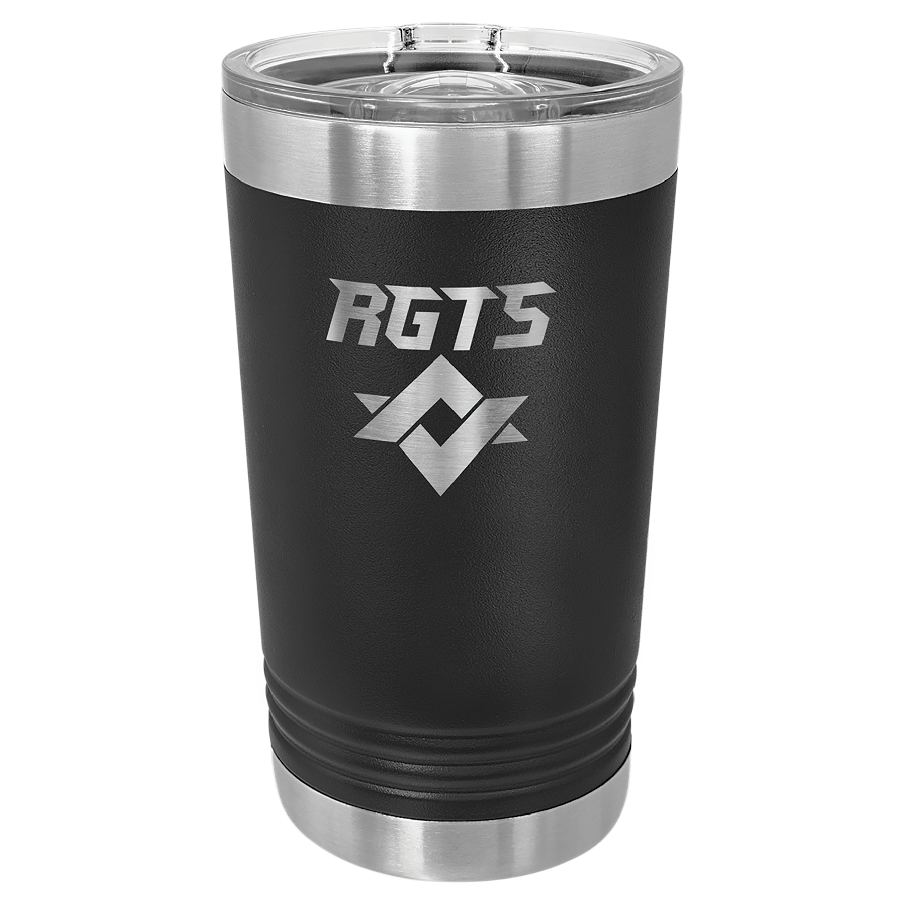 laser engraved stainless steel powder coated pint tumbler