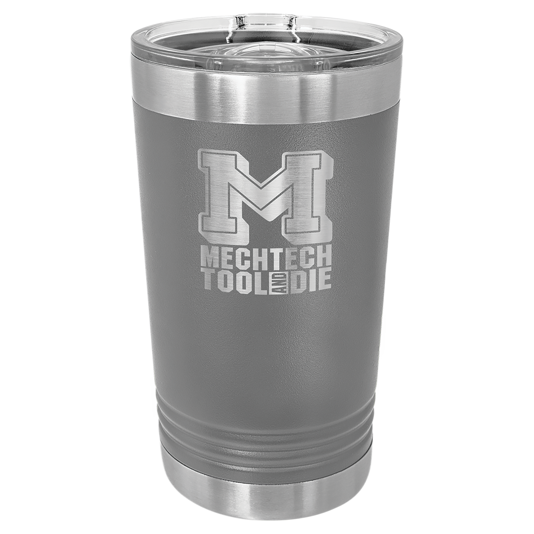 laser engraved stainless steel powder coated pint tumbler