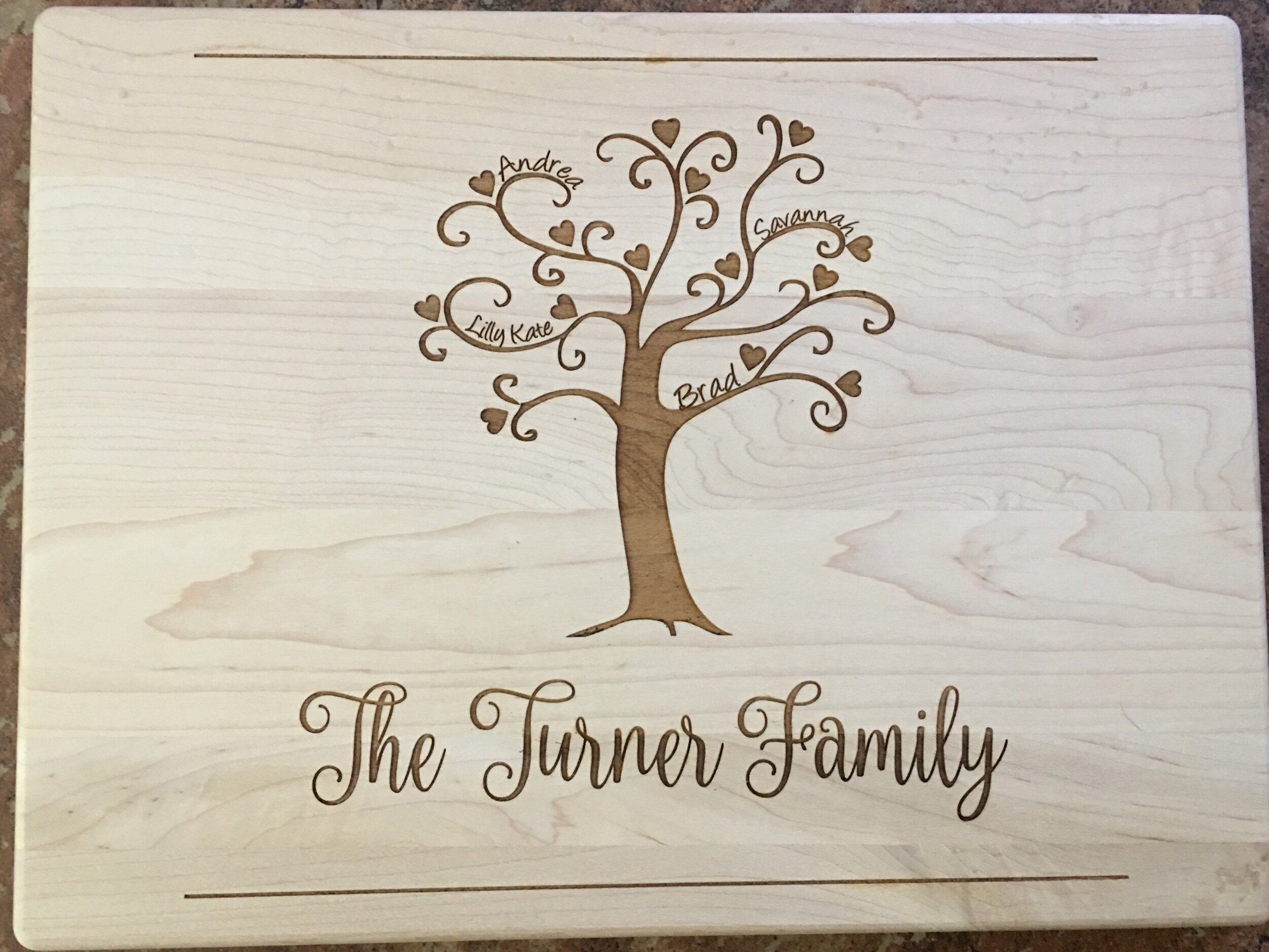 Personalized Wood Cutting Board/Serving Tray {Rectangle 17x11}