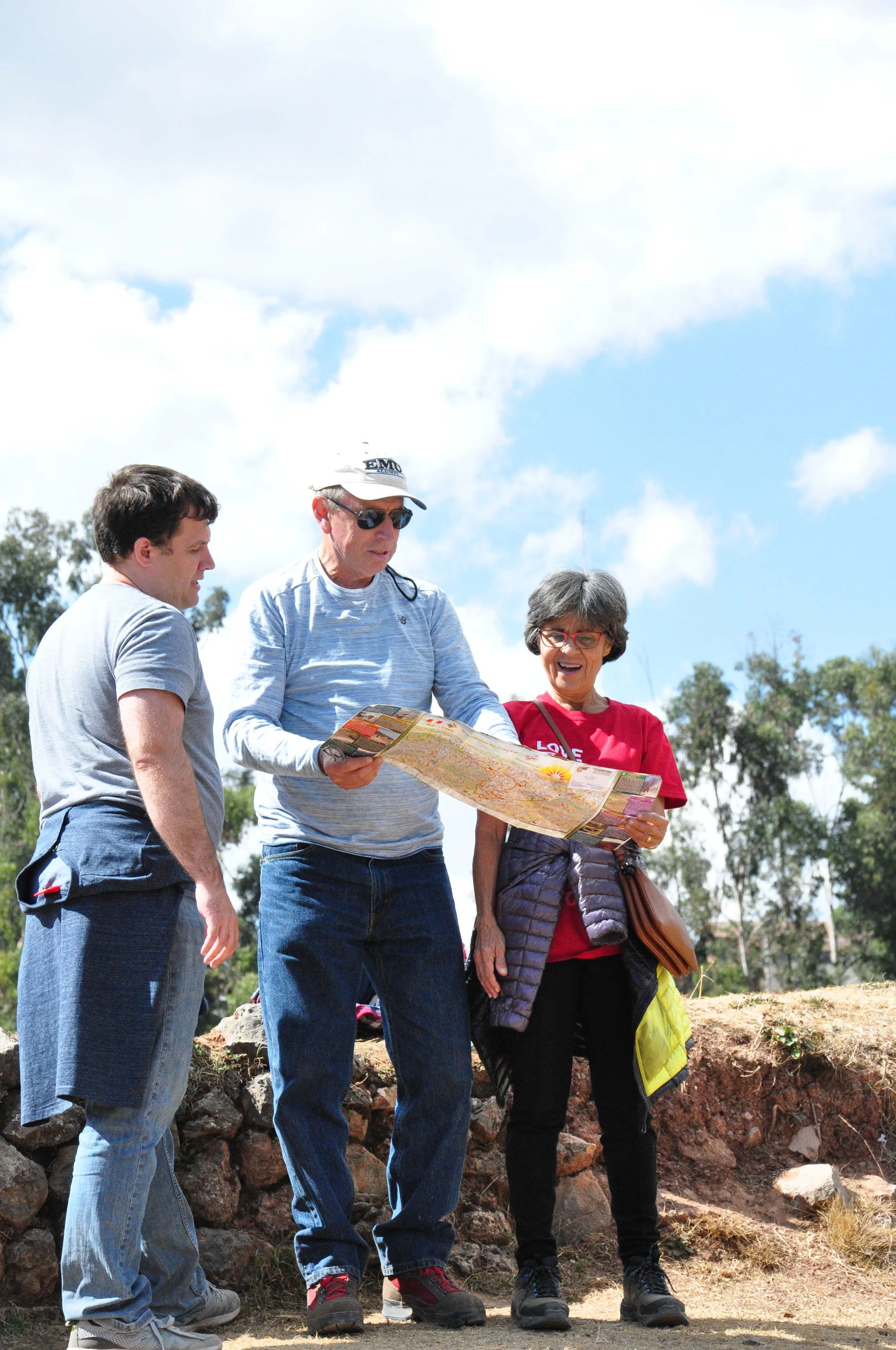  Our tour guide, pastor Steve, explaining history to Jim and Ramona. 