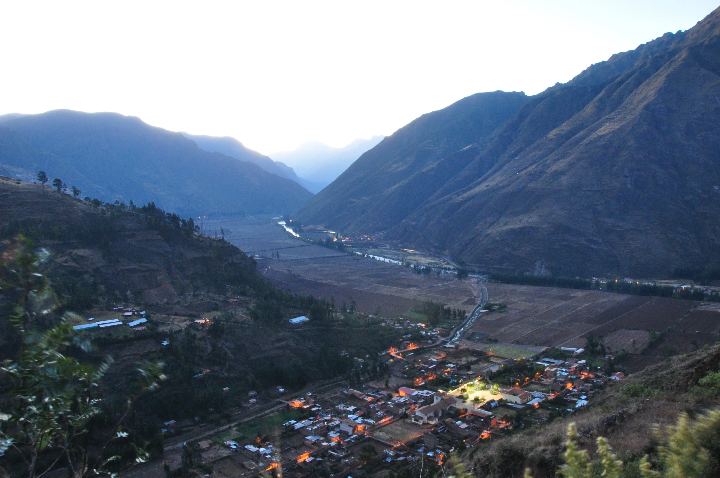  Looking down in the valley at dusk. We arrived in the valley for the night. 
