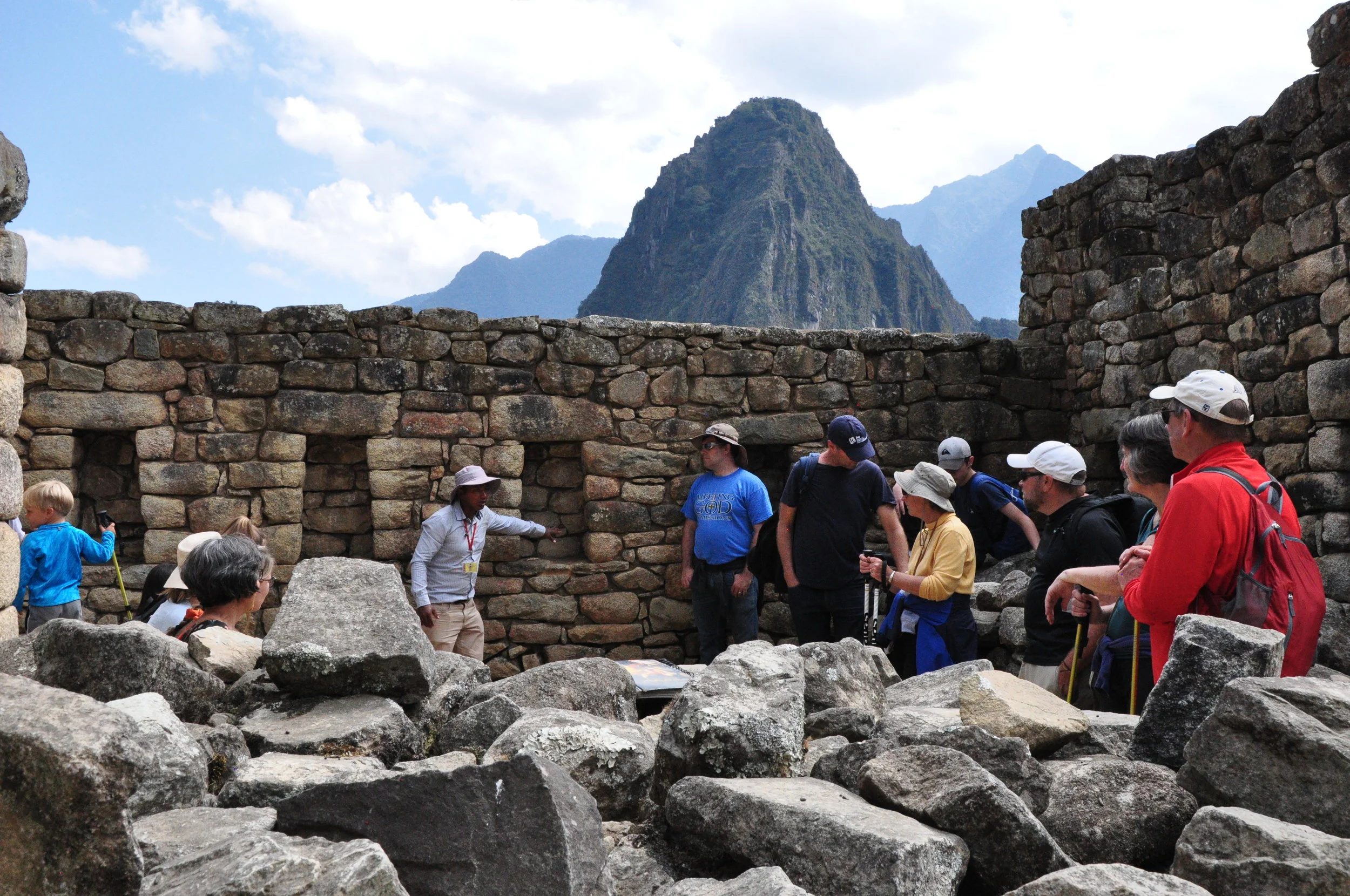 Inside Machu Picchu with our tour guide