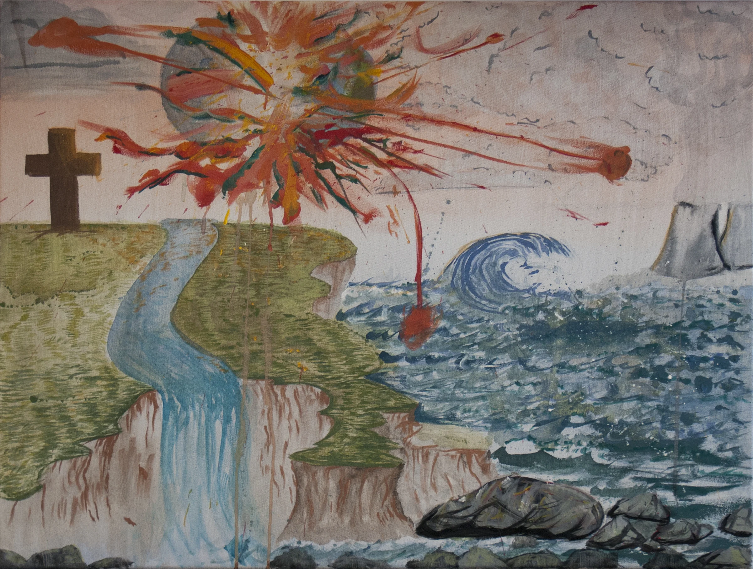 2048 / 26” tall x 32” wide, gouache on stretched canvas
