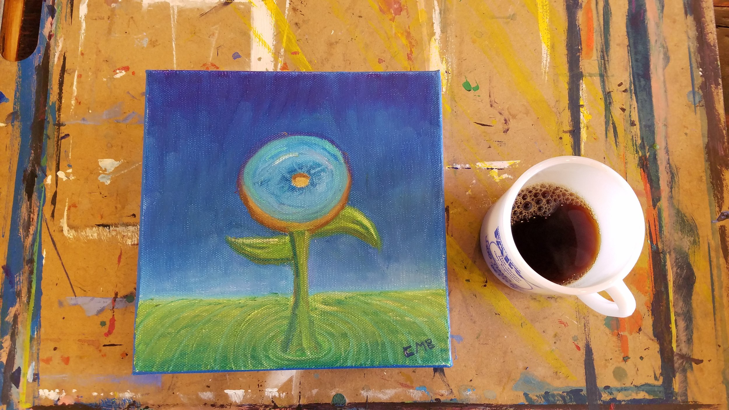 April 27th 8 x 8 Oil Pastel on Canvas