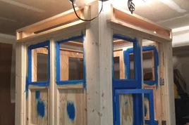 TARDIS getting some paint.