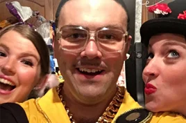 MC Hammer (center) flanked by Britney Spears (L) and Mary Poppins (R).