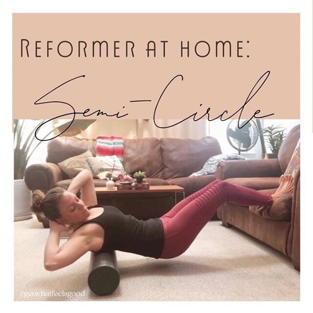 No Reformer at home?! No problem!! &bull;
Here&rsquo;s a lil at home adaptation for one of my favorite reformer exercises : SEMI-CIRCLE &bull;
Semi-circle feels soooooo good for my tight thoracic spine, so my goal with this was to get that feel good 